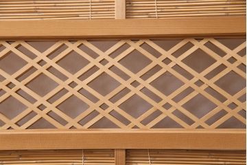 アンティーク建具　上手物!　涼しげな空間作りにおすすめの御簾戸2枚セット(簾戸、簀戸、葭戸、夏障子、夏戸、葦戸)(R-049524)