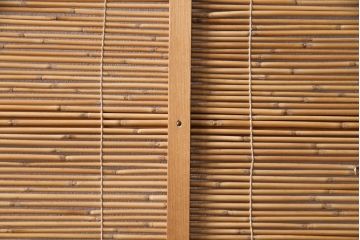 アンティーク建具　上手物!　涼しげな空間作りにおすすめの御簾戸2枚セット(簾戸、簀戸、葭戸、夏障子、夏戸、葦戸)(R-049525)