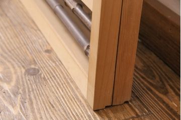アンティーク建具　上手物!　涼しげな空間作りにおすすめの御簾戸2枚セット(簾戸、簀戸、葭戸、夏障子、夏戸、葦戸)(R-049525)