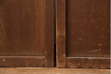 アンティーク建具　昭和初期　凝ったデザインのガラス戸4枚セット(引き戸、建具)(R-049534)
