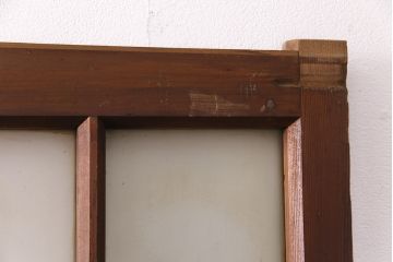 アンティーク建具　昭和初期　凝ったデザインのガラス戸4枚セット(引き戸、建具)(R-049534)