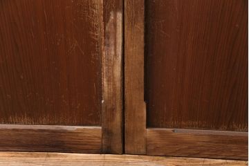 アンティーク建具　昭和初期　凝ったデザインのガラス戸4枚セット(引き戸、建具)(R-049534)