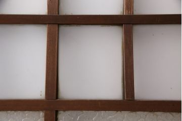 アンティーク建具　昭和初期　凝ったデザインのガラス戸4枚セット(引き戸、建具)(R-049534)