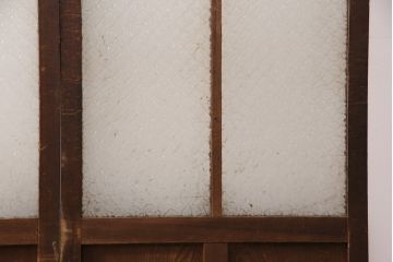 アンティーク建具　昭和初期　凝ったデザインのガラス戸4枚セット(引き戸、建具)(R-049534)