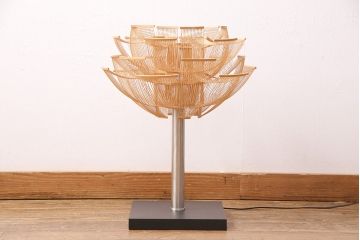 新古品　展示品　Hokore(誇れ)　希少な絶版品!繊細な竹細工が見事なスタンドライト(スタンド照明、フロアライト)(定価約95000円)(R-049540)