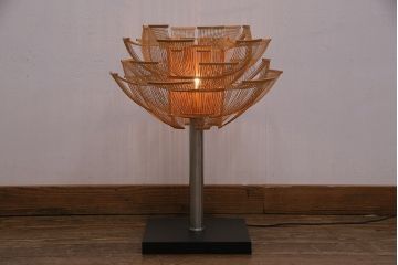 新古品　展示品　Hokore(誇れ)　希少な絶版品!繊細な竹細工が見事なスタンドライト(スタンド照明、フロアライト)(定価約95000円)(R-049540)