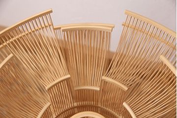 新古品　展示品　Hokore(誇れ)　希少な絶版品!繊細な竹細工が見事なスタンドライト(スタンド照明、フロアライト)(定価約95000円)(R-049540)