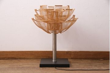 新古品　展示品　Hokore(誇れ)　希少な絶版品!繊細な竹細工が見事なスタンドライト(スタンド照明、フロアライト)(定価約95000円)(R-049540)