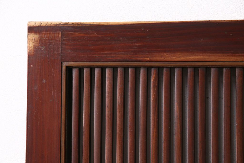 アンティーク建具　腰板ケヤキ材・その他ヒノキ材　明治期の古い蔵戸(格子戸、玄関戸、引き戸、建具)(R-049547)