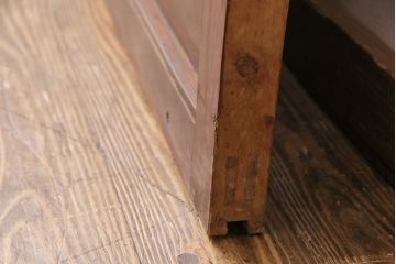アンティーク建具　腰板ケヤキ材・その他ヒノキ材　明治期の古い蔵戸(格子戸、玄関戸、引き戸、建具)(R-049547)