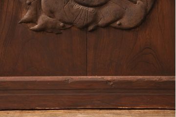 アンティーク建具　腰板ケヤキ材・枠ヒノキ材　明治期の古い蔵戸(格子戸、玄関戸、引き戸、建具)(R-049548)