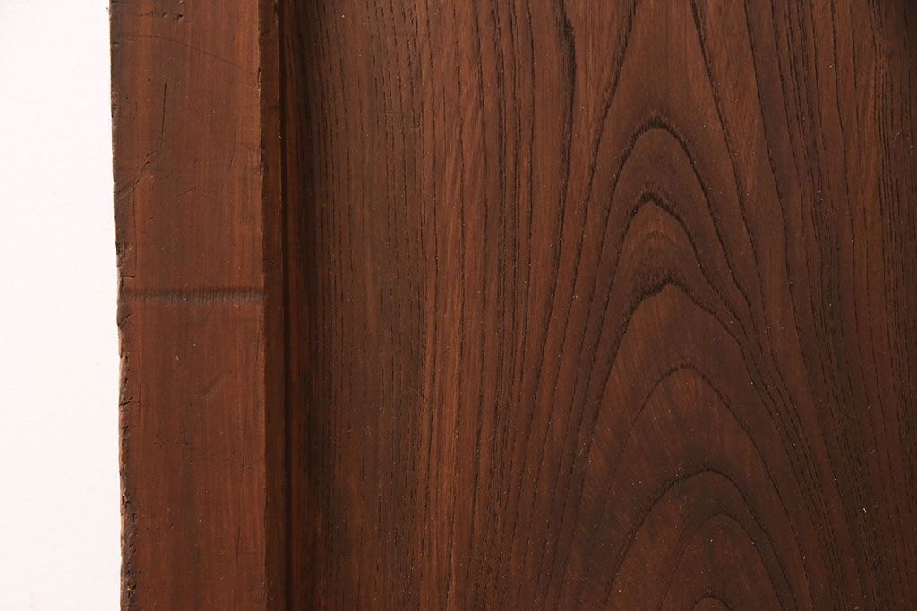 アンティーク建具　腰板ケヤキ材・枠ヒノキ材　明治期の古い蔵戸(格子戸、玄関戸、引き戸、建具)(R-049548)