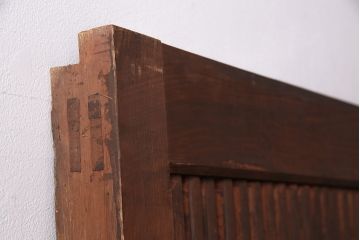 アンティーク建具　腰板ケヤキ材・枠ヒノキ材　明治期の古い蔵戸(格子戸、玄関戸、引き戸、建具)(R-049548)