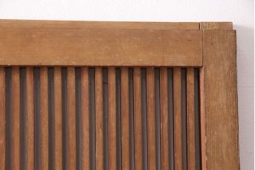 アンティーク建具　腰板ケヤキ材・枠ヒノキ材　明治期の古い蔵戸(格子戸、玄関戸、引き戸、建具)(R-049548)