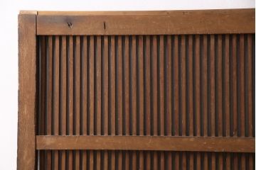 アンティーク建具　腰板ケヤキ材・枠ヒノキ材　明治期の古い蔵戸(格子戸、玄関戸、引き戸、建具)(R-049548)