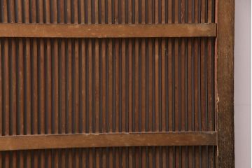 アンティーク建具　腰板ケヤキ材・枠ヒノキ材　明治期の古い蔵戸(格子戸、玄関戸、引き戸、建具)(R-049548)