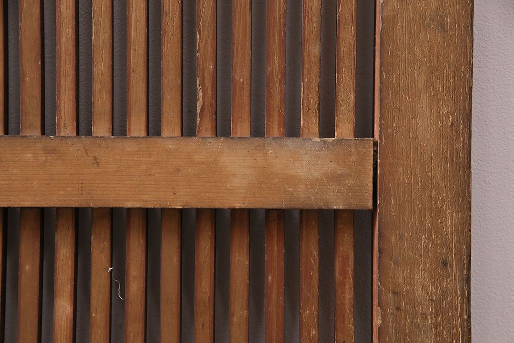 アンティーク建具　腰板ケヤキ材・枠ヒノキ材　明治期の古い蔵戸(格子戸、玄関戸、引き戸、建具)(R-049548)