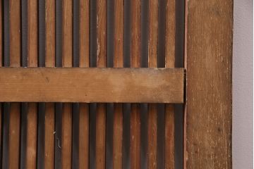 アンティーク建具　腰板ケヤキ材・枠ヒノキ材　明治期の古い蔵戸(格子戸、玄関戸、引き戸、建具)(R-049548)