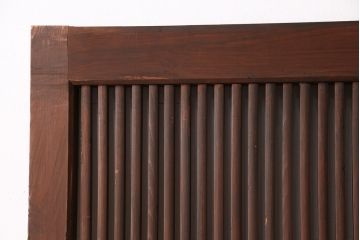 アンティーク建具　腰板ケヤキ材・枠ヒノキ材　明治期の古い蔵戸(格子戸、玄関戸、引き戸、建具)(R-049548)