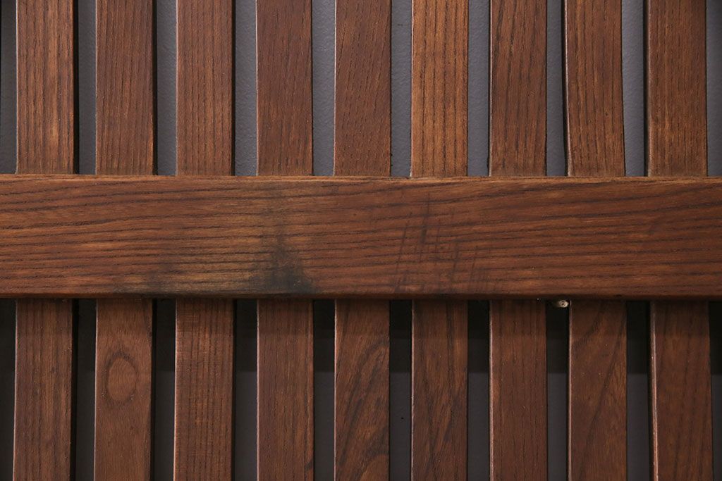 アンティーク建具　総ケヤキ材　凝ったデザインの珍しい蔵戸(格子戸、玄関戸、引き戸、建具)(R-049550)