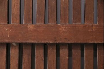 アンティーク建具　総ケヤキ材　凝ったデザインの珍しい蔵戸(格子戸、玄関戸、引き戸、建具)(R-049550)