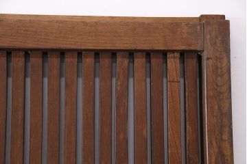 アンティーク建具　総ケヤキ材　凝ったデザインの珍しい蔵戸(格子戸、玄関戸、引き戸、建具)(R-049550)