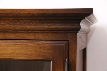 中古　美品　インテリアえぞ(EZO)製　新グレースシリーズ　イギリスアンティークを彷彿とさせる書棚88M(定価20万円)(ブックケース、本箱、戸棚)(R-049553)