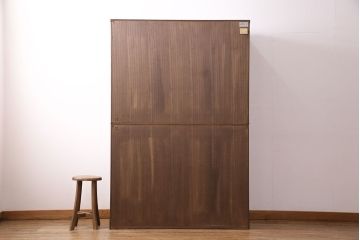 中古　美品　岩谷堂箪笥　和モダンの空間づくりにおすすめの格子戸が魅力的な食器棚(茶箪笥、茶棚、戸棚)(定価約75万円)(R-049554)