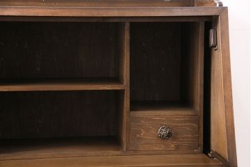 中古　美品　永田良介商店製　幾何学模様が目を引く!クラシカルな雰囲気を醸しだすライティングビューロー(簿記机、在宅ワーク、在宅用ワークデスク)(定価約54万円)(R-049567)