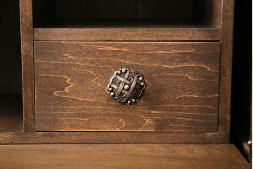 中古　美品　永田良介商店製　幾何学模様が目を引く!クラシカルな雰囲気を醸しだすライティングビューロー(簿記机、在宅ワーク、在宅用ワークデスク)(定価約54万円)(R-049567)