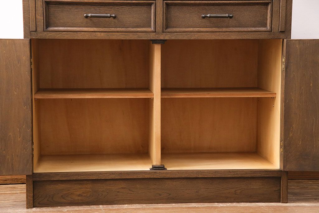 中古　美品　永田良介商店製　幾何学模様が目を引く!クラシカルな雰囲気を醸しだすライティングビューロー(簿記机、在宅ワーク、在宅用ワークデスク)(定価約54万円)(R-049567)