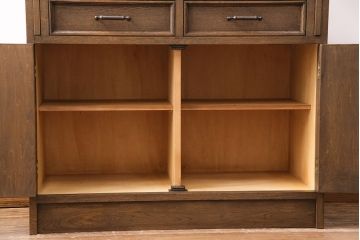 中古　美品　永田良介商店製　幾何学模様が目を引く!クラシカルな雰囲気を醸しだすライティングビューロー(簿記机、在宅ワーク、在宅用ワークデスク)(定価約54万円)(R-049567)