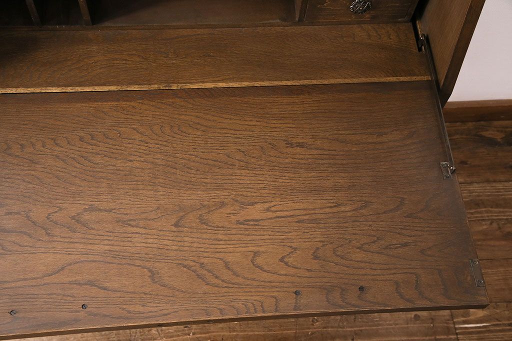 中古　美品　永田良介商店製　幾何学模様が目を引く!クラシカルな雰囲気を醸しだすライティングビューロー(簿記机、在宅ワーク、在宅用ワークデスク)(定価約54万円)(R-049567)