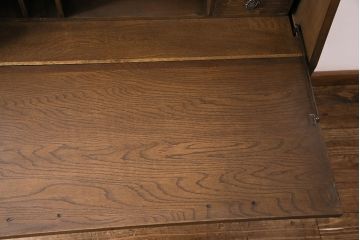 中古　美品　永田良介商店製　幾何学模様が目を引く!クラシカルな雰囲気を醸しだすライティングビューロー(簿記机、在宅ワーク、在宅用ワークデスク)(定価約54万円)(R-049567)