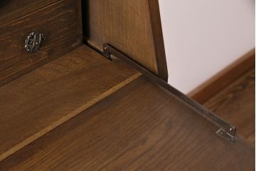 中古　美品　永田良介商店製　幾何学模様が目を引く!クラシカルな雰囲気を醸しだすライティングビューロー(簿記机、在宅ワーク、在宅用ワークデスク)(定価約54万円)(R-049567)