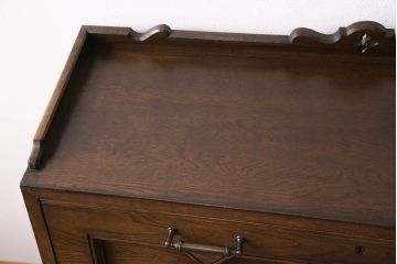 中古　美品　永田良介商店製　幾何学模様が目を引く!クラシカルな雰囲気を醸しだすライティングビューロー(簿記机、在宅ワーク、在宅用ワークデスク)(定価約54万円)(R-049567)