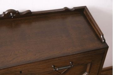 中古　美品　永田良介商店製　幾何学模様が目を引く!クラシカルな雰囲気を醸しだすライティングビューロー(簿記机、在宅ワーク、在宅用ワークデスク)(定価約54万円)(R-049567)