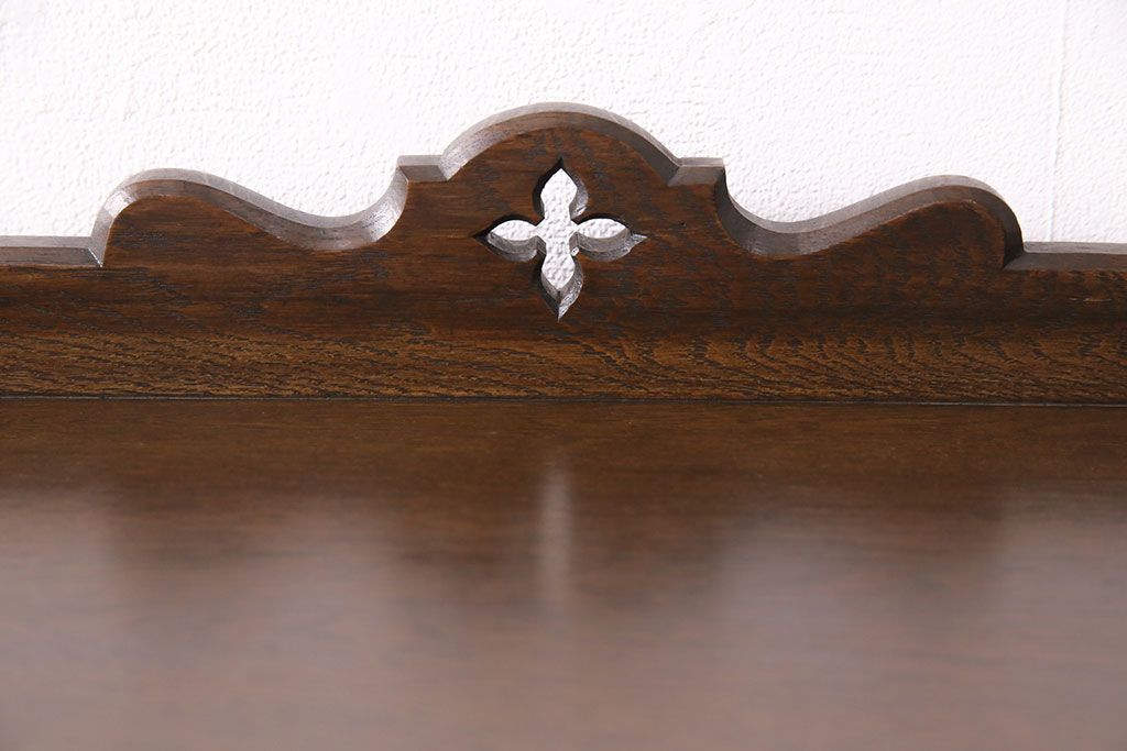 中古　美品　永田良介商店製　幾何学模様が目を引く!クラシカルな雰囲気を醸しだすライティングビューロー(簿記机、在宅ワーク、在宅用ワークデスク)(定価約54万円)(R-049567)