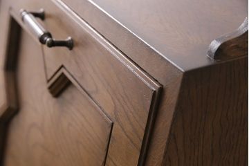 中古　美品　永田良介商店製　幾何学模様が目を引く!クラシカルな雰囲気を醸しだすライティングビューロー(簿記机、在宅ワーク、在宅用ワークデスク)(定価約54万円)(R-049567)