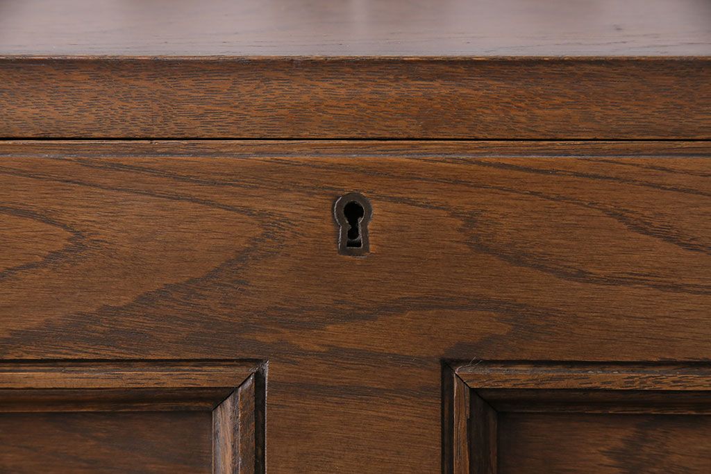 中古　美品　永田良介商店製　幾何学模様が目を引く!クラシカルな雰囲気を醸しだすライティングビューロー(簿記机、在宅ワーク、在宅用ワークデスク)(定価約54万円)(R-049567)