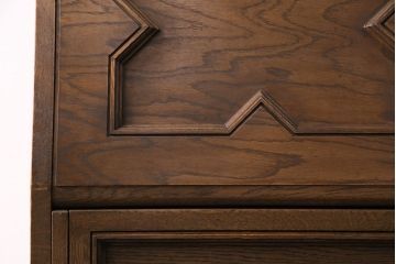 中古　美品　永田良介商店製　幾何学模様が目を引く!クラシカルな雰囲気を醸しだすライティングビューロー(簿記机、在宅ワーク、在宅用ワークデスク)(定価約54万円)(R-049567)