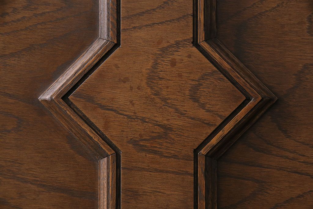 中古　美品　永田良介商店製　幾何学模様が目を引く!クラシカルな雰囲気を醸しだすライティングビューロー(簿記机、在宅ワーク、在宅用ワークデスク)(定価約54万円)(R-049567)