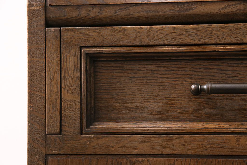 中古　美品　永田良介商店製　幾何学模様が目を引く!クラシカルな雰囲気を醸しだすライティングビューロー(簿記机、在宅ワーク、在宅用ワークデスク)(定価約54万円)(R-049567)