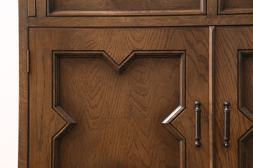 中古　美品　永田良介商店製　幾何学模様が目を引く!クラシカルな雰囲気を醸しだすライティングビューロー(簿記机、在宅ワーク、在宅用ワークデスク)(定価約54万円)(R-049567)