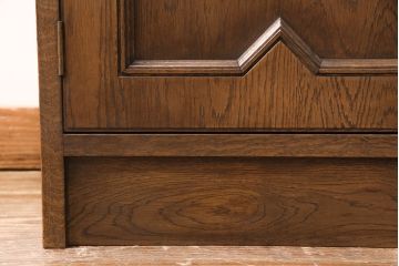 中古　美品　永田良介商店製　幾何学模様が目を引く!クラシカルな雰囲気を醸しだすライティングビューロー(簿記机、在宅ワーク、在宅用ワークデスク)(定価約54万円)(R-049567)