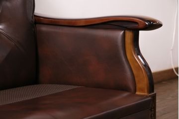 ビンテージ家具　カリモク家具(karimoku)　渋い雰囲気が格好良い!昭和レトロな佇まいが魅力の3人掛けソファ(アームソファ、ヴィンテージ)(R-049570)