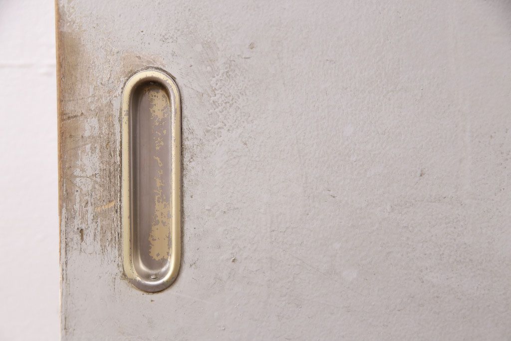 中古建具　アンティークのステンドグラスをはめ込んだ大きな引き戸1枚　(R-049574)