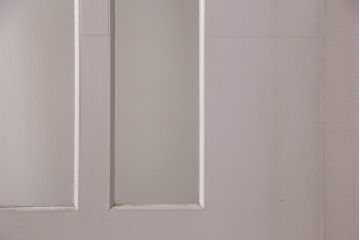 中古　アンティークのステンドグラスをはめ込んだ大きな引き戸(ガラス戸、建具)(R-049574)