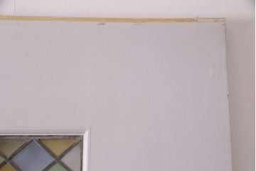 中古　アンティークのステンドグラスをはめ込んだ大きな引き戸(ガラス戸、建具)(R-049574)