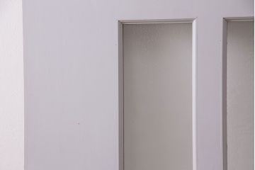 中古　アンティークのステンドグラスをはめ込んだ大きな引き戸(ガラス戸、建具)(R-049574)